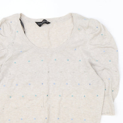Womens UK Size 12 Dorothy Perkins Beige Basic T-Shirt