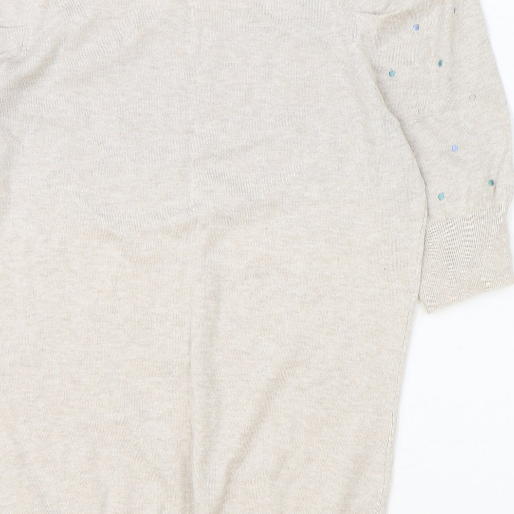 Womens UK Size 12 Dorothy Perkins Beige Basic T-Shirt