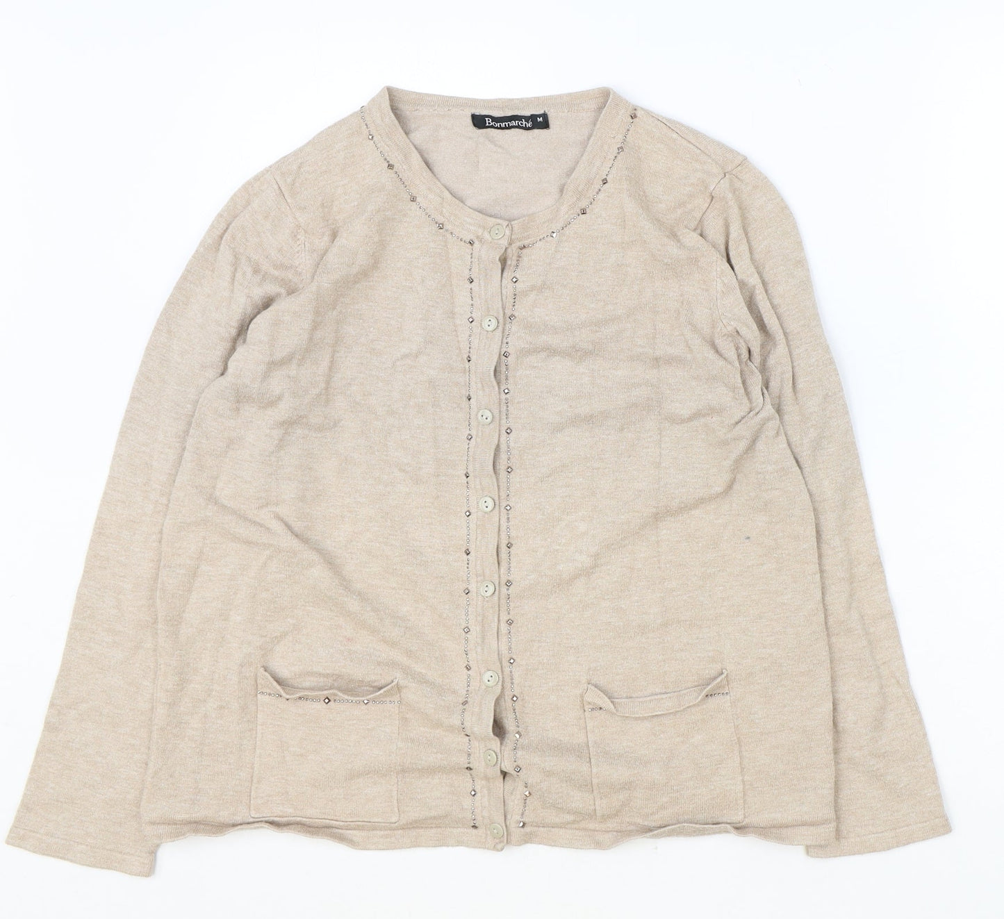 Womens UK Size M Bonmarché Brown Cardigan Jumper