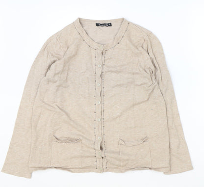 Womens UK Size M Bonmarché Brown Cardigan Jumper