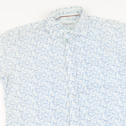 Mens UK Size LT Jiggler Lord Bealle Blue  Button-Up Short Sleeve Casual Shirt