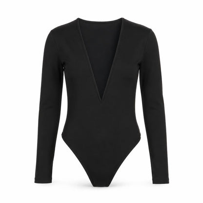 Womens UK Size S SheIn One-Piece Black Bodysuit