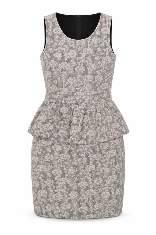 K&A Womens Pink Floral Polyester Pencil Dress Size 12 Scoop Neck Zip