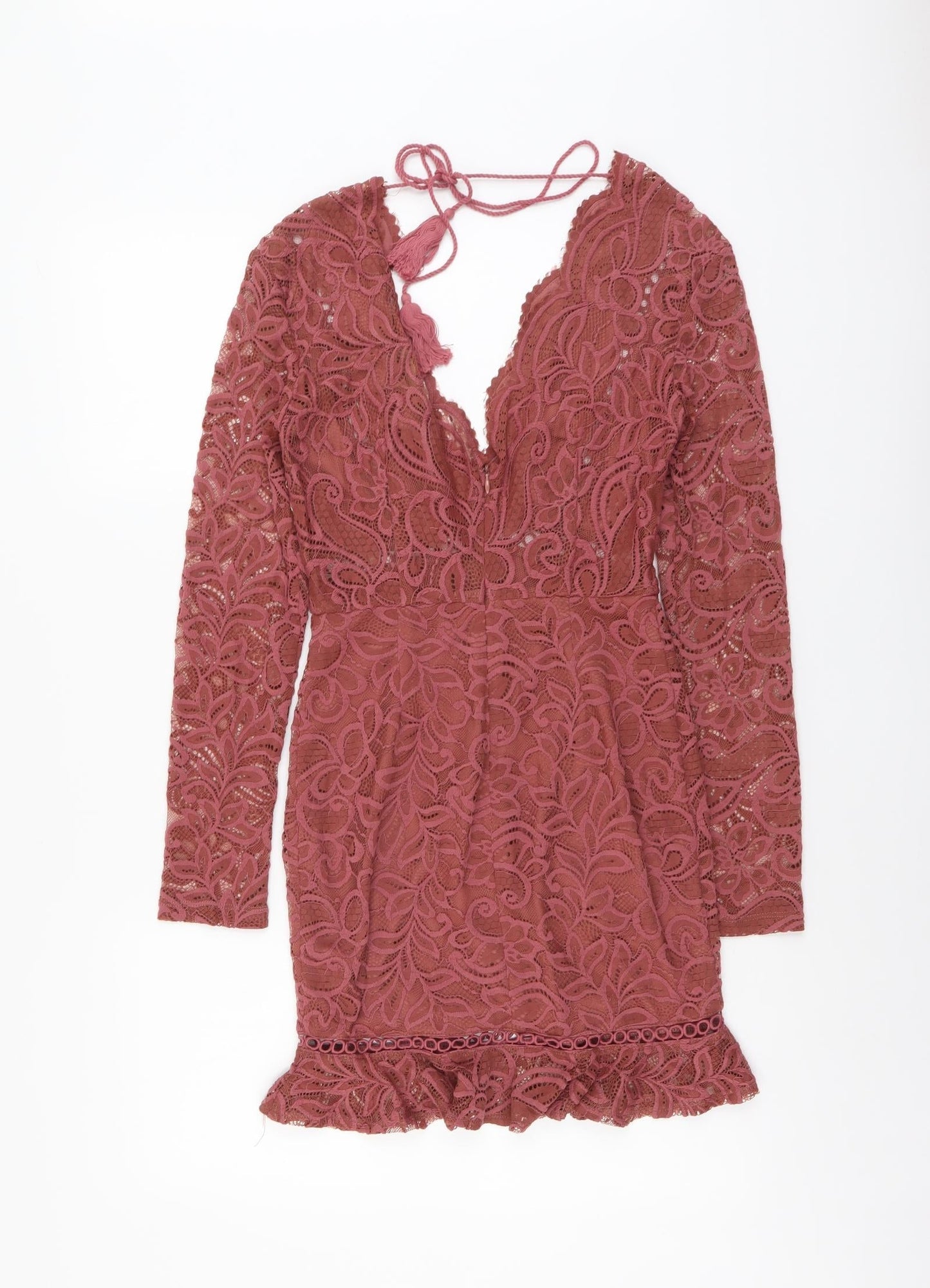 Love Triangle Womens Orange Cotton Mini Size 6 V-Neck Zip