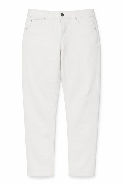 Corey Womens White Cotton Straight Jeans Size 10 L27 in Regular Button