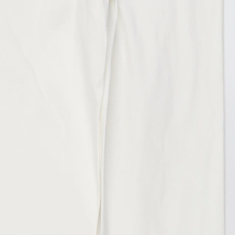 Corey Womens White Cotton Straight Jeans Size 10 L27 in Regular Button