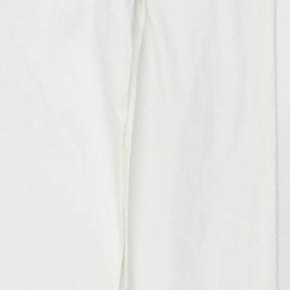 Corey Womens White Cotton Straight Jeans Size 10 L27 in Regular Button