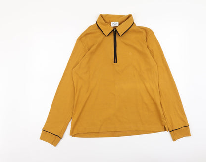 Volene Herman Womens Brown Cotton Basic Blouse Size L Collared