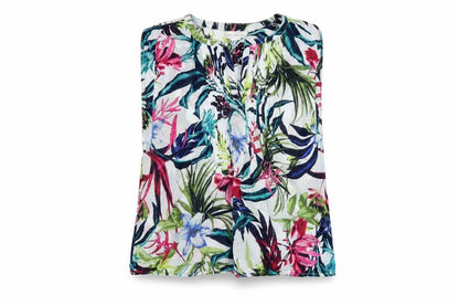 H&M Womens Multicoloured Floral Cotton Basic Blouse Size S V-Neck