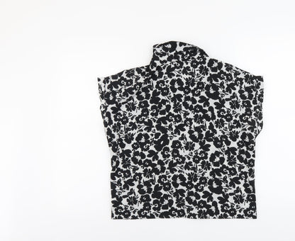 Womens UK Size 8 New Look Black Basic Button-Up