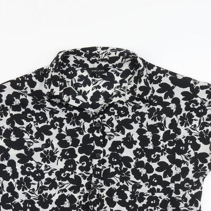 Womens UK Size 8 New Look Black Basic Button-Up
