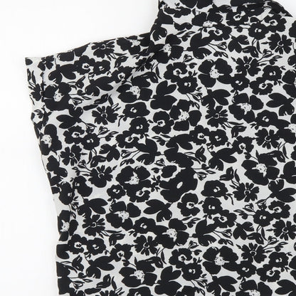 Womens UK Size 8 New Look Black Basic Button-Up