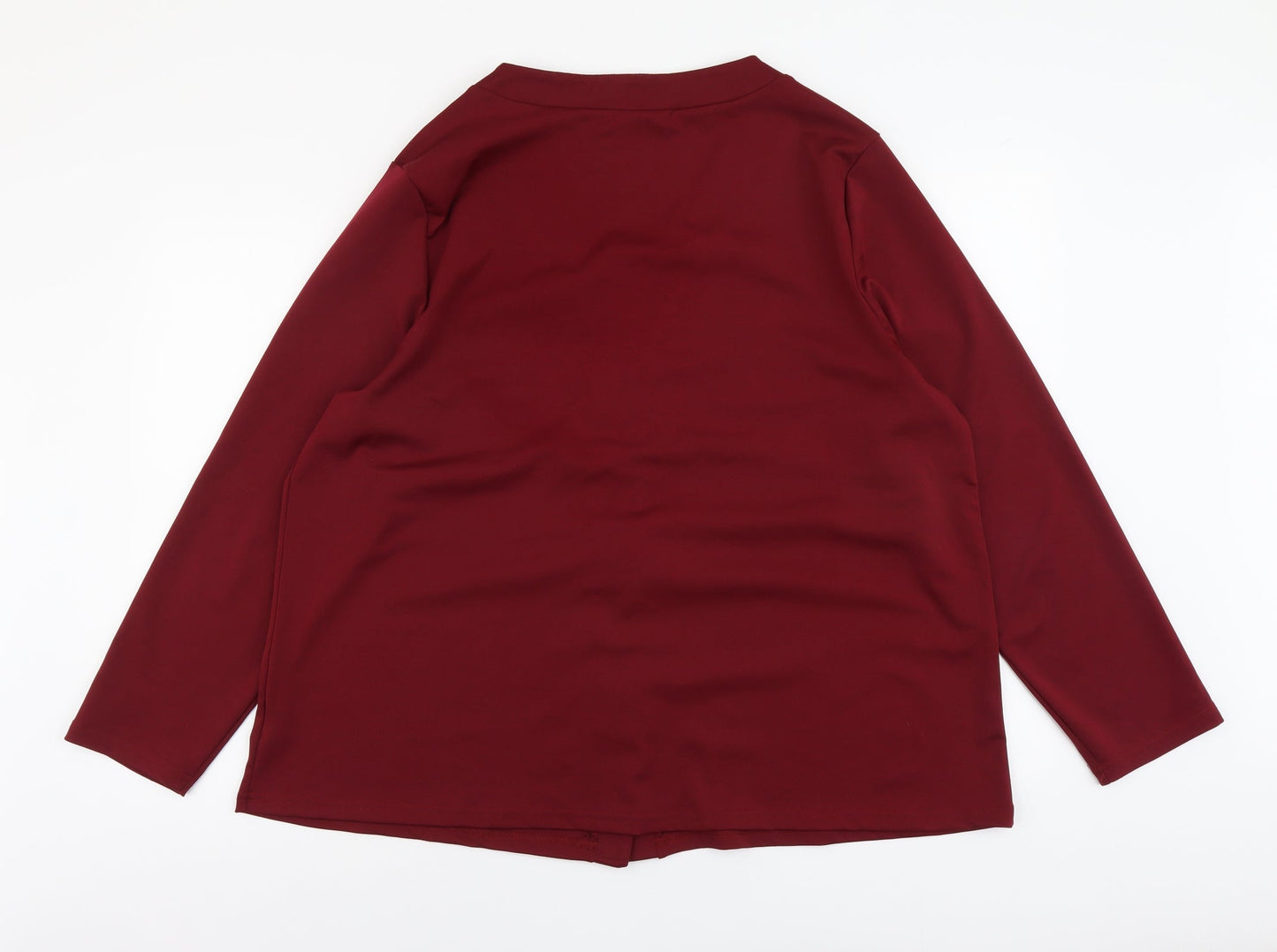 SheIn Womens Purple Polyester Basic Button-Up Size 2XL V-Neck