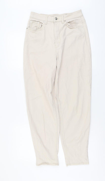 Womens UK Size M H&M Regular Fit Mom Beige Jeans