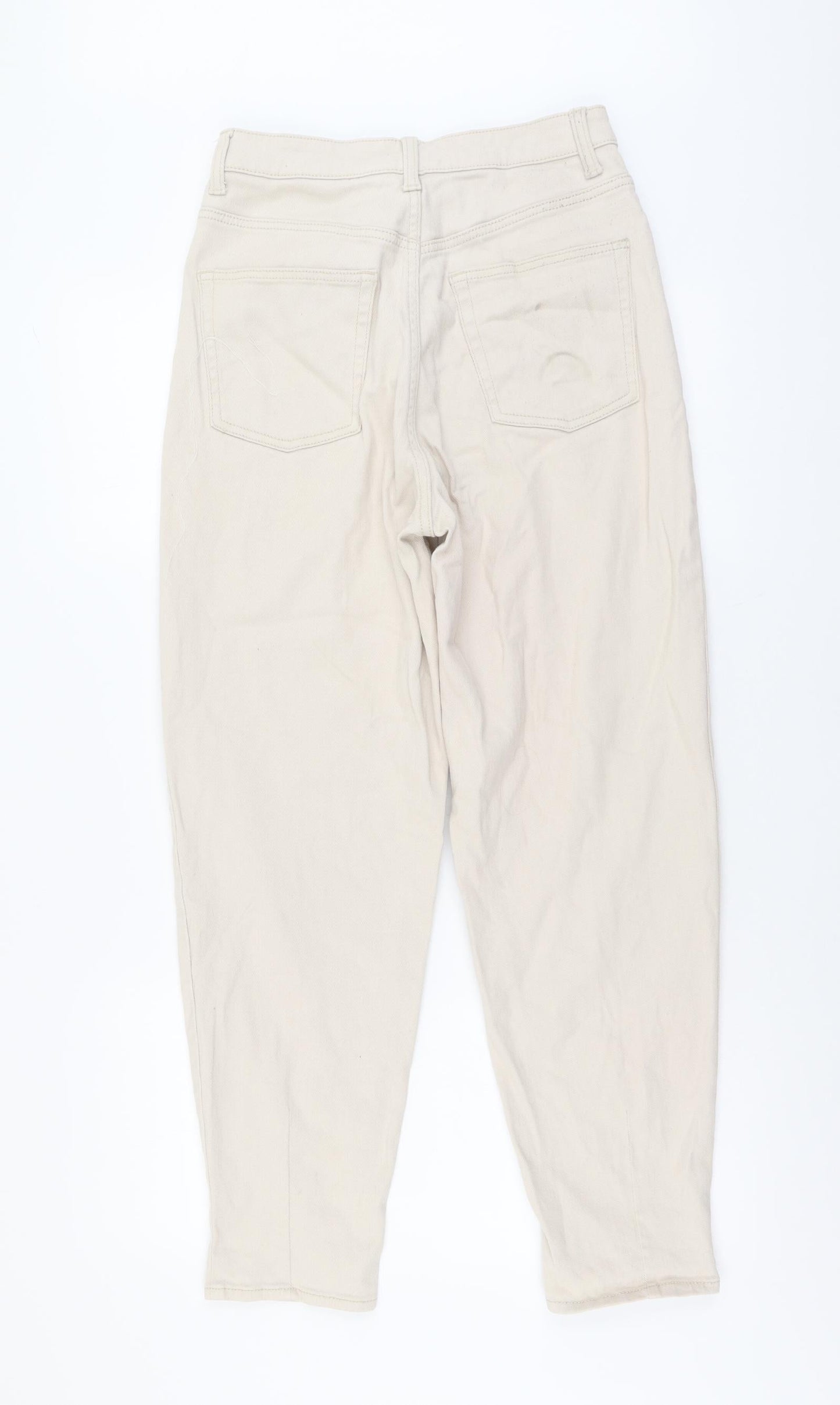 Womens UK Size M H&M Regular Fit Mom Beige Jeans