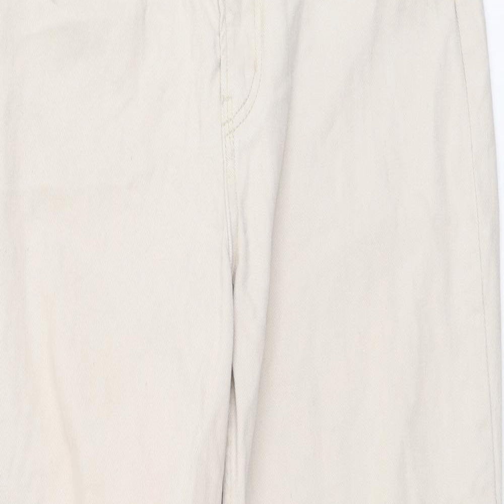 Womens UK Size M H&M Regular Fit Mom Beige Jeans