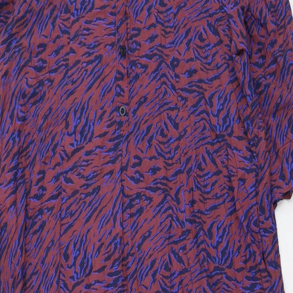 Black Colour Womens Multicoloured Floral Viscose A-Line Size 10 Round Neck Zip