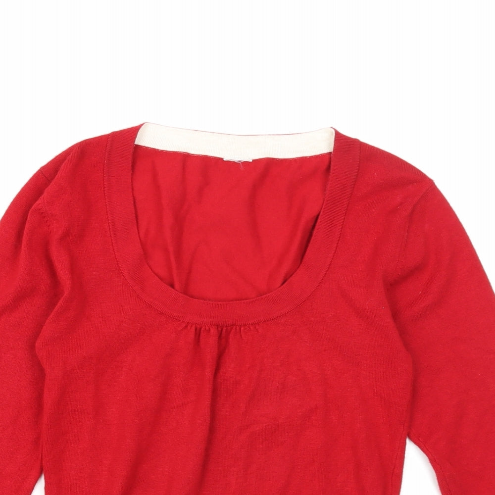 Womens UK Size 10 New Look Red Pullover Jumper