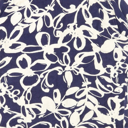 Kew 159 Womens Blue Round Neck Floral Cotton Cardigan Jumper Size S