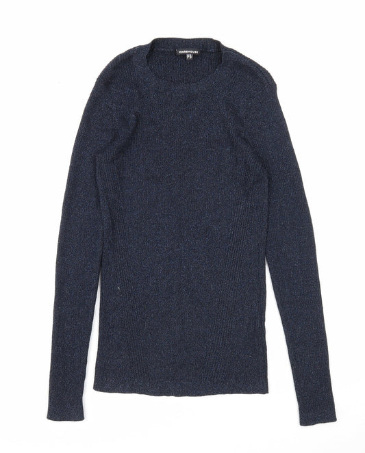 Womens UK Size 10 Warehouse Blue Pullover Jumper