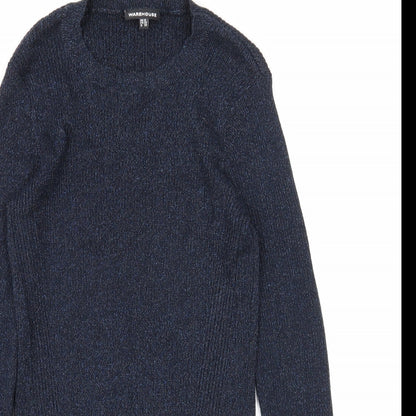 Womens UK Size 10 Warehouse Blue Pullover Jumper
