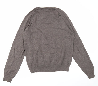 Burton Mens Brown Round Neck Cotton Pullover Jumper Size M Long Sleeve