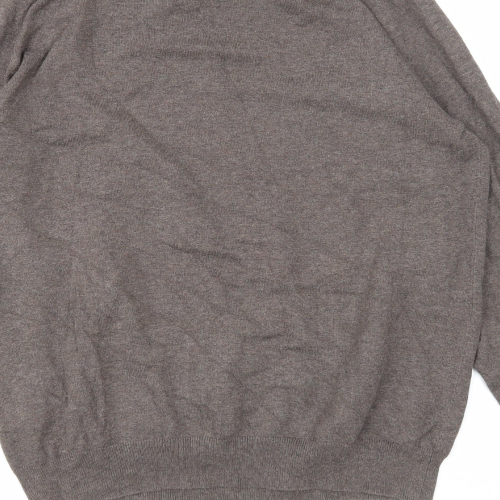 Burton Mens Brown Round Neck Cotton Pullover Jumper Size M Long Sleeve