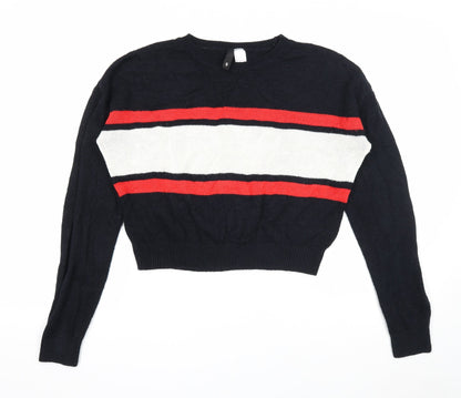 Womens UK Size S Divided Black Pullover Jumper