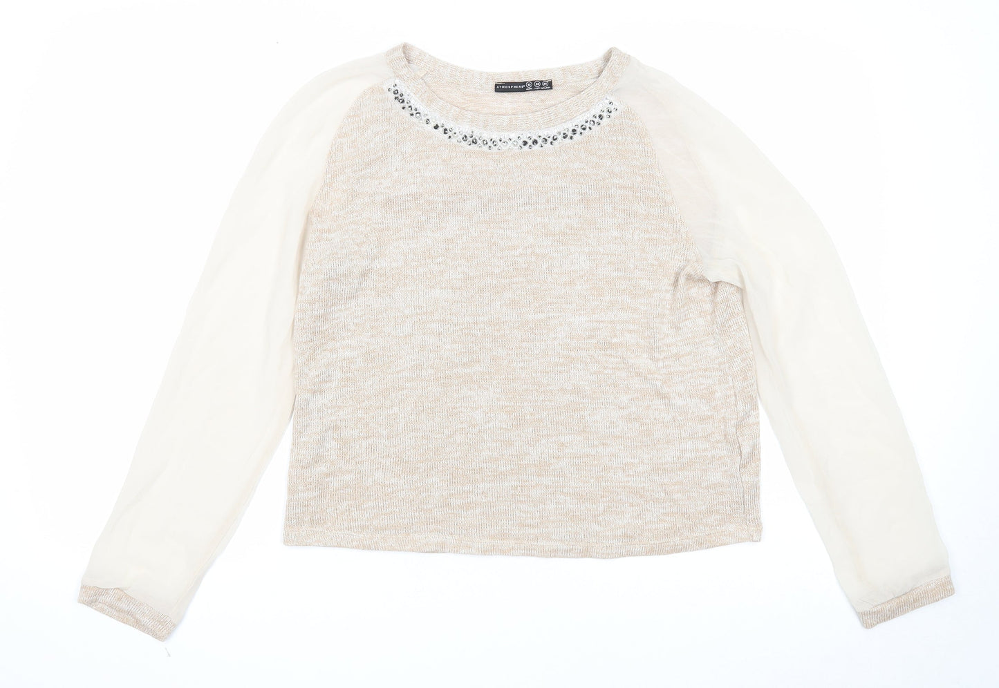 Womens UK Size 10 Atmosphere Beige Pullover Jumper