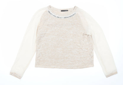 Womens UK Size 10 Atmosphere Beige Pullover Jumper