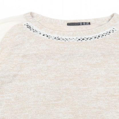 Womens UK Size 10 Atmosphere Beige Pullover Jumper