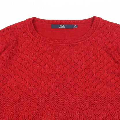 Womens UK Size 14 EWM Red Pullover Jumper