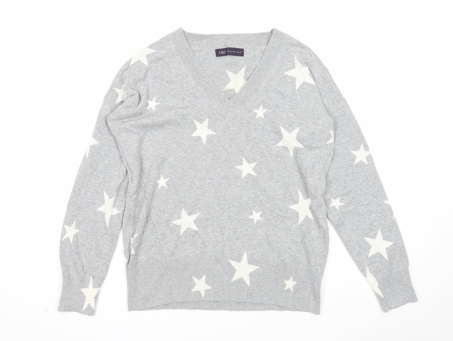 Womens UK Size S Marks and Spencer Grey Pullover Jumper