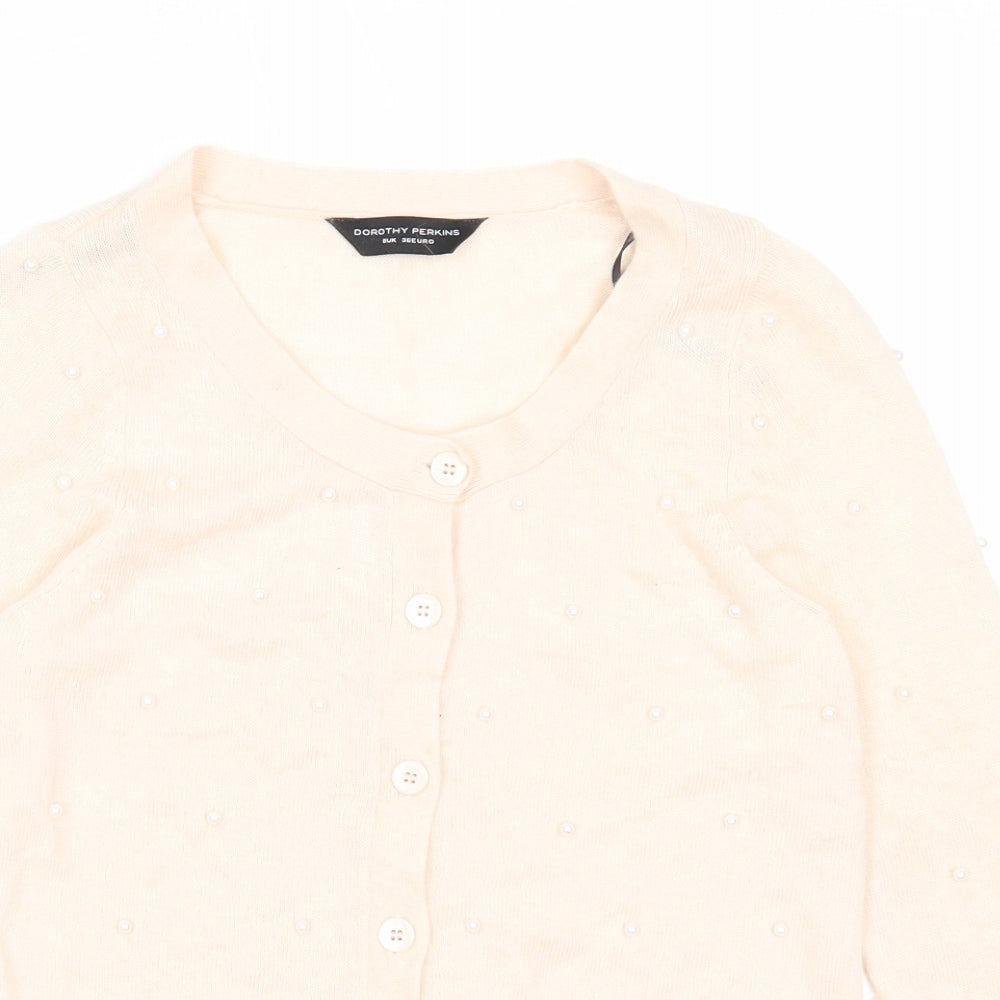 Womens UK Size 8 Dorothy Perkins Pink Cardigan Jumper