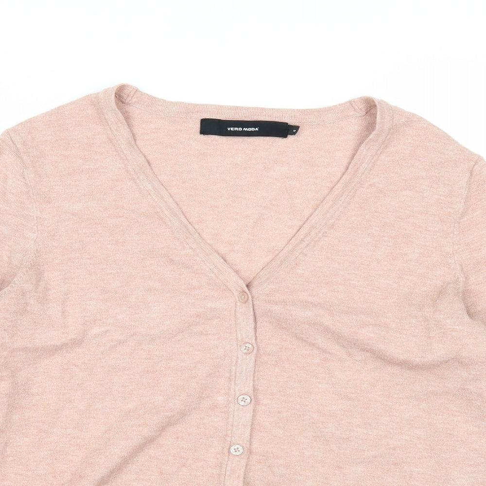 Womens UK Size M VERO MODA Pink Cardigan Jumper