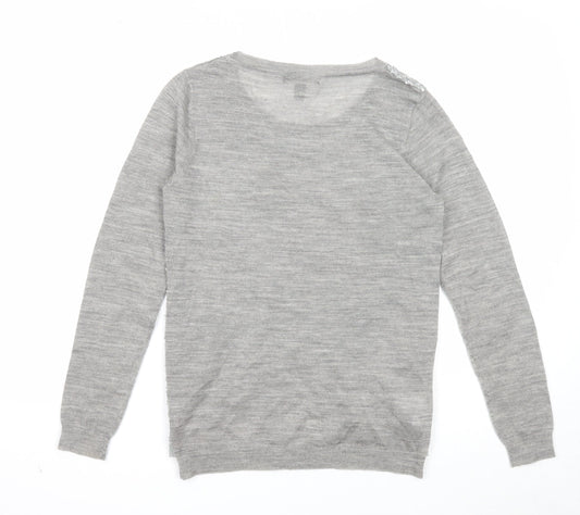 Womens UK Size S Mango Grey Pullover Jumper