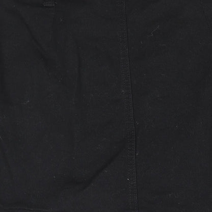 PRETTYLITTLETHING Womens Black Cotton Straight & Pencil Skirt Size 10 Button