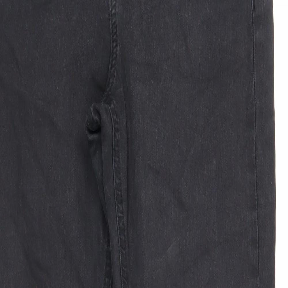 Topshop Womens Black Cotton Skinny Jeans Size 28 in Regular Zip