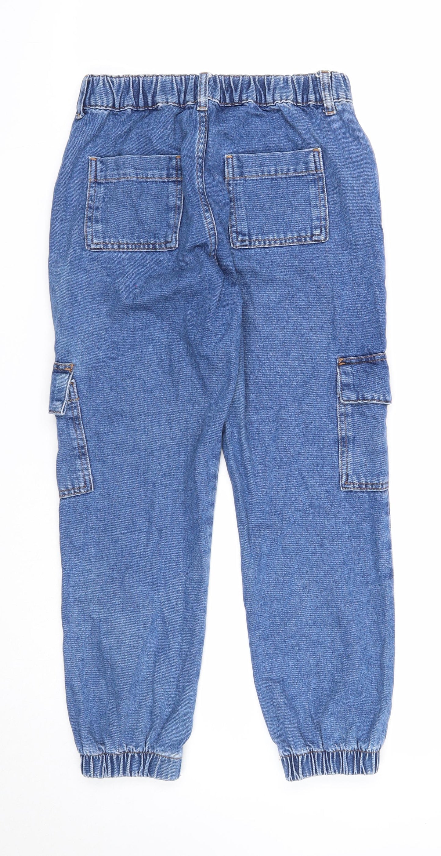 Denim & Co. Womens Blue Cotton Tapered Jeans Size 6 Regular Zip