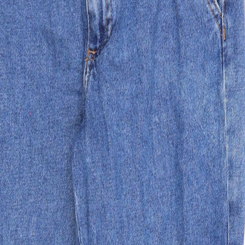 Denim & Co. Womens Blue Cotton Tapered Jeans Size 6 Regular Zip