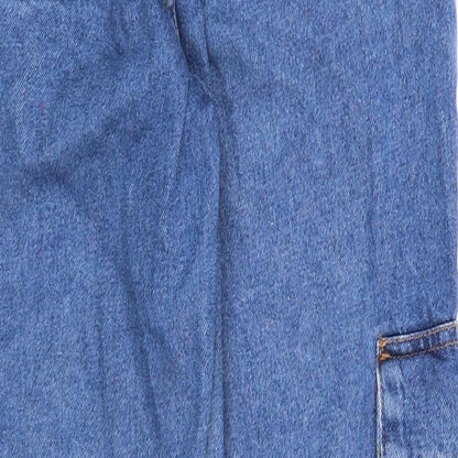 Denim & Co. Womens Blue Cotton Tapered Jeans Size 6 Regular Zip
