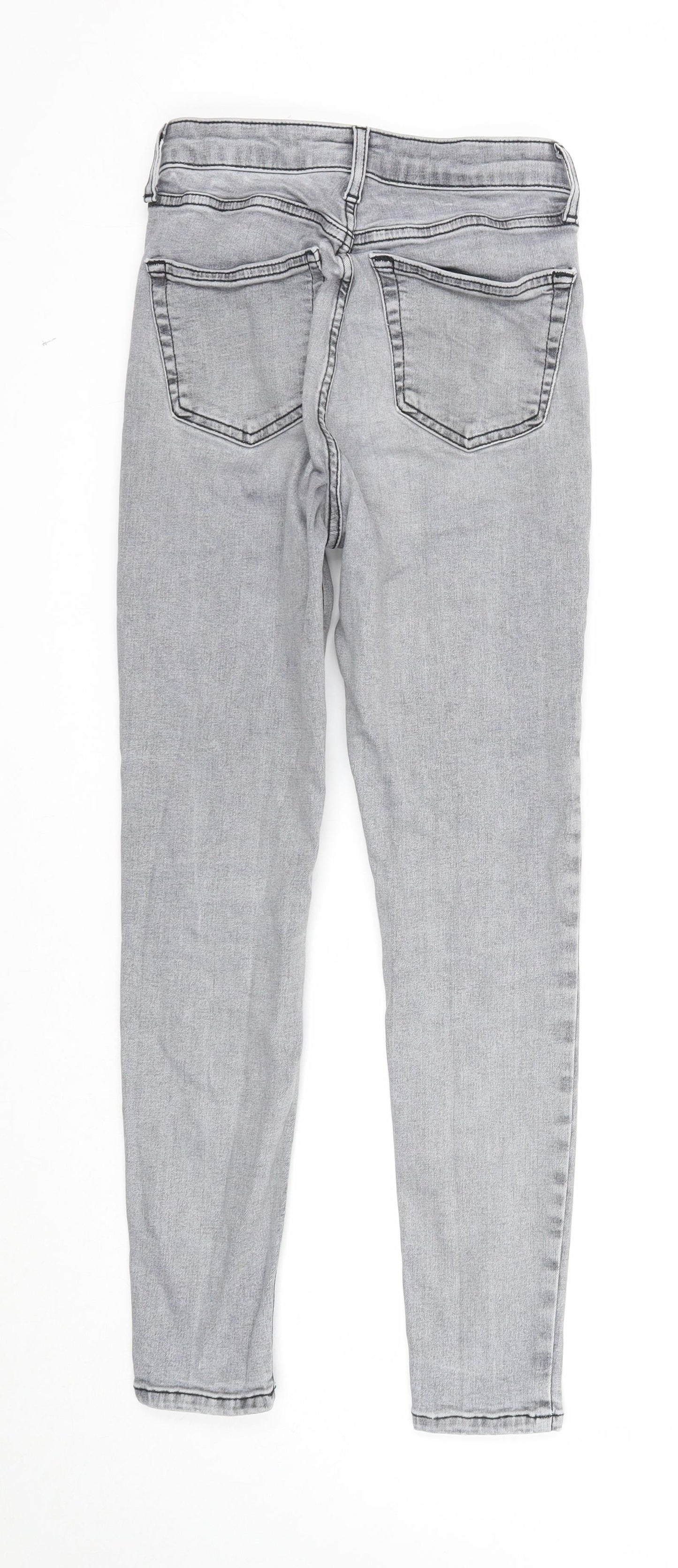 Topshop Womens Grey Cotton Skinny Jeans Size 28 in Regular Zip
