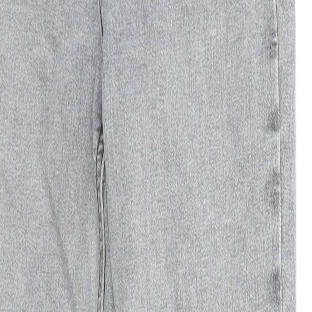 Topshop Womens Grey Cotton Skinny Jeans Size 28 in Regular Zip