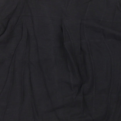 Womens UK Size L Preworn Black Basic Button-Up