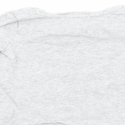 Gap Girls Grey Cotton Basic T-Shirt Size 12-18 Months Round Neck Pullover - Unicorn Print
