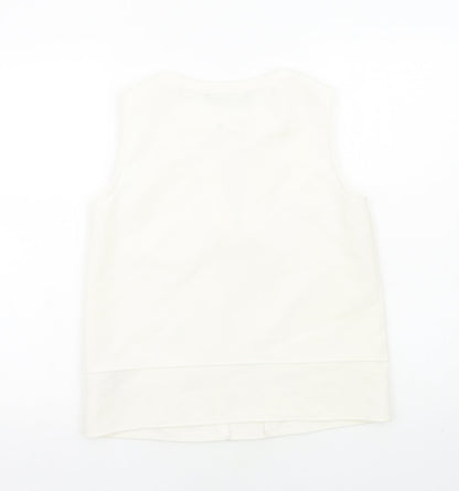 Womens UK Size XS Zara Ivory Basic Tank