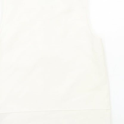 Womens UK Size XS Zara Ivory Basic Tank