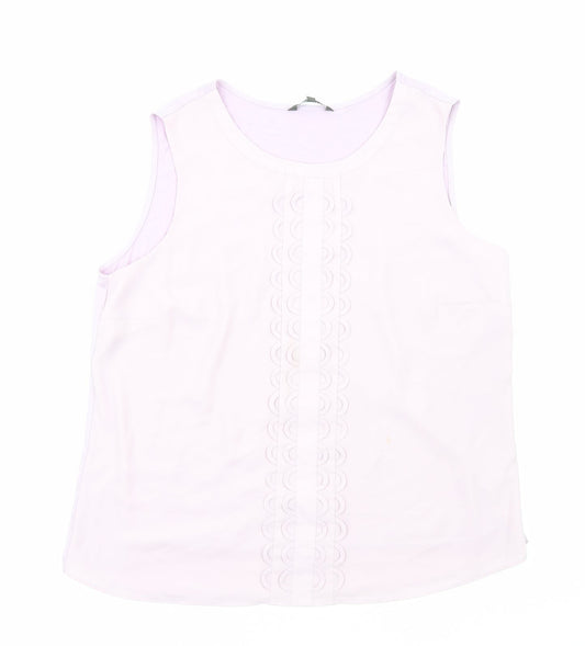 Bonmarché Womens Purple Polyester Basic Tank Size 18 Round Neck