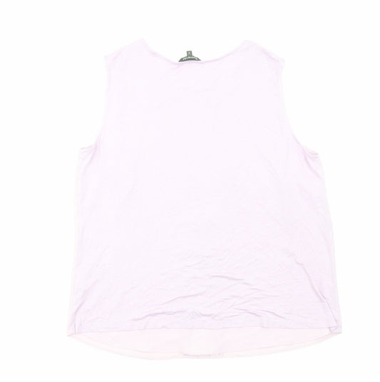 Bonmarché Womens Purple Polyester Basic Tank Size 18 Round Neck