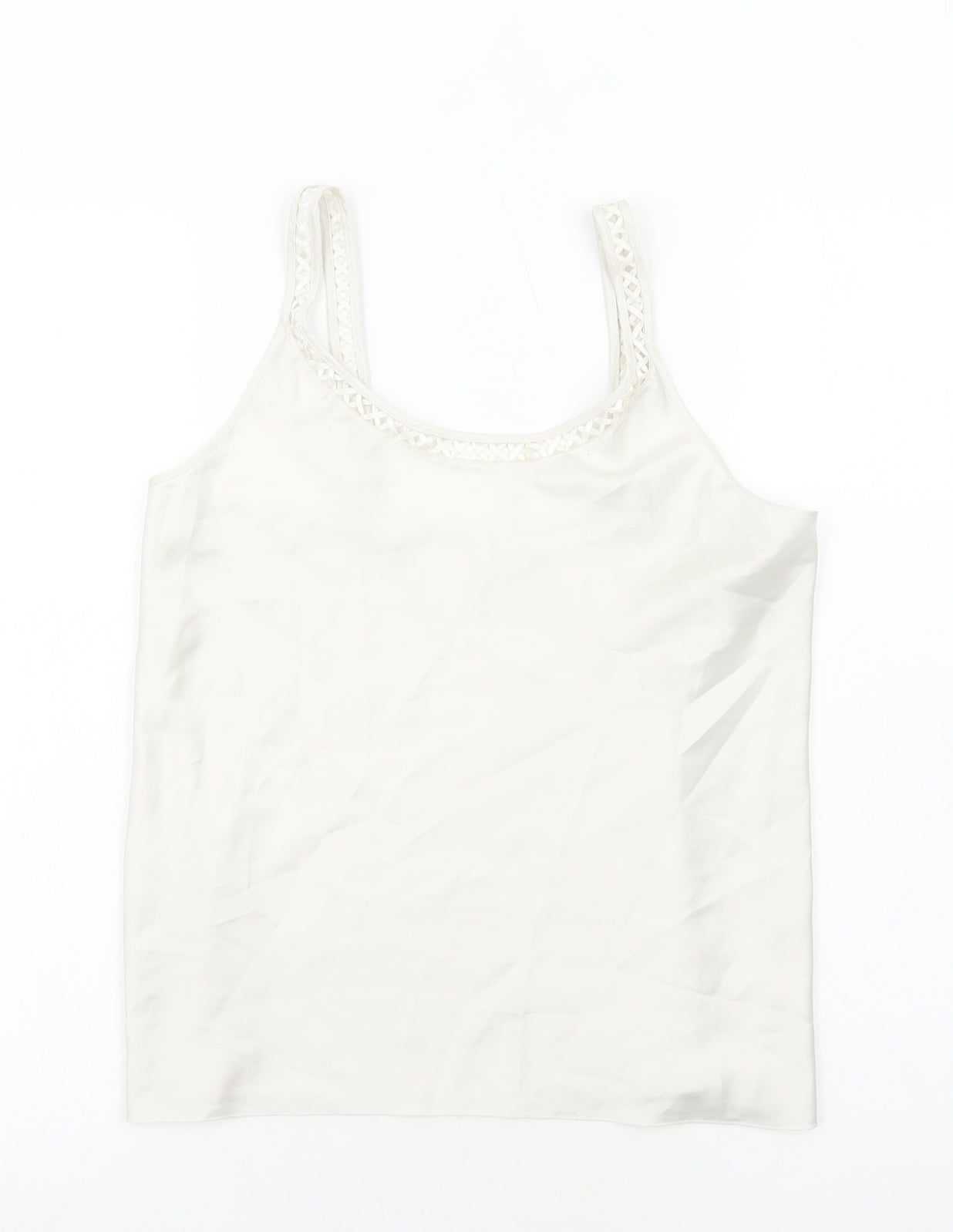 Womens UK Size 10 Marks and Spencer White Basic Tank